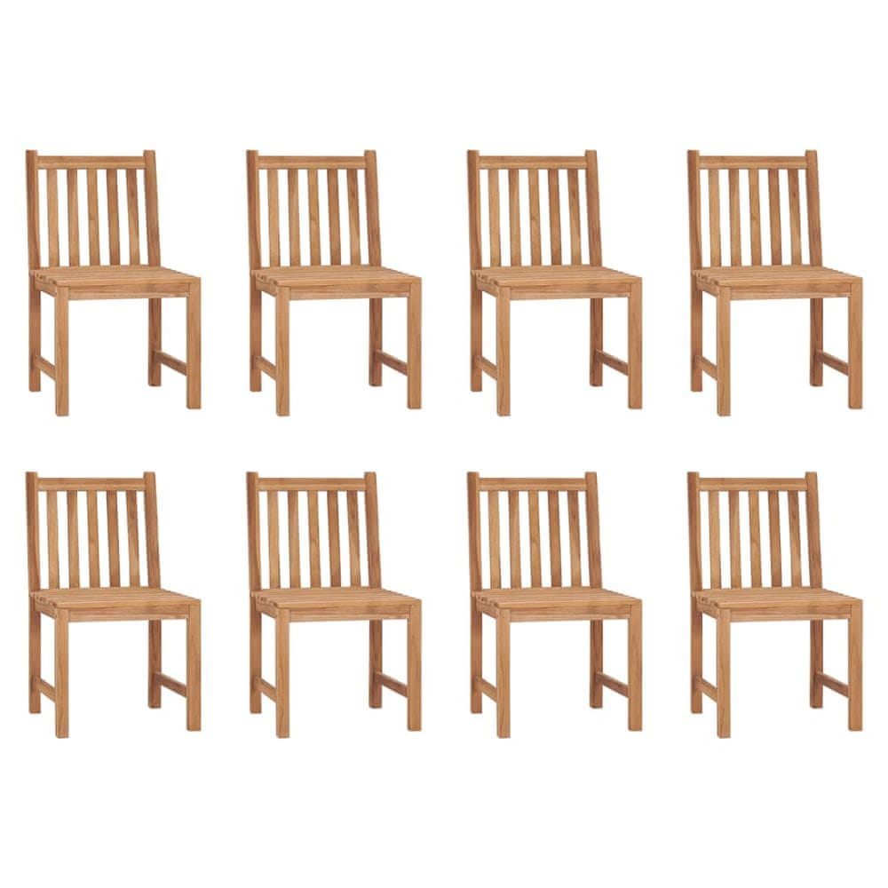 Vidaxl Záhradné stoličky 8 ks tíkový masív